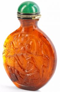 Art Deco Amber Scent Bottle