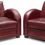 Art Deco red leather chairs