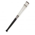 AN ART DECO DIAMOND, ONYX, ROCK CRYSTAL AND BAKELITE CIGARETTE HOLDER