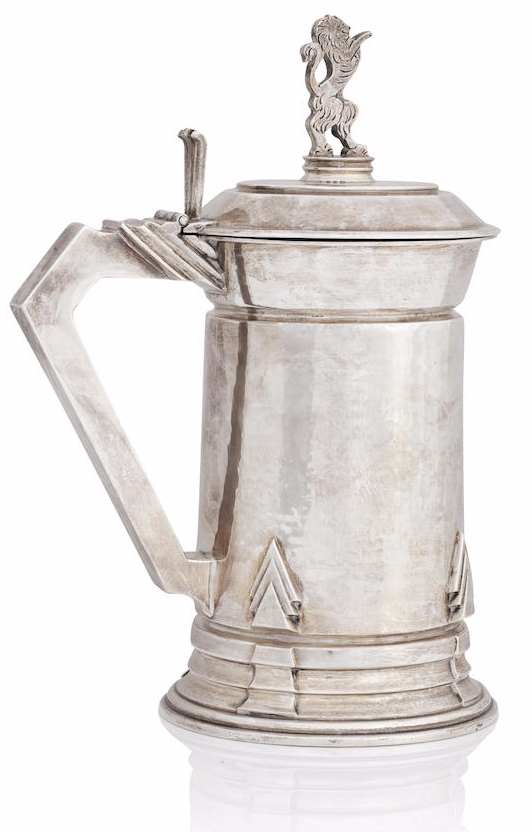 Art Deco Silver Lidded Tankard