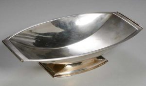 English Art Deco sterling silver serving dish