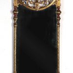 A GREAT BRONZE ART DECO MIRROR WITH ENAMELING