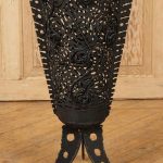 An Art Deco painted openwork iron umbrella stand