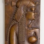 Art Deco Egyptian Revival Cleopatra Bronze Wall Plaque