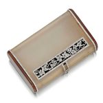 Art Deco Rock Crystal, Agate, Onyx, Enamel and Diamond Cigarette Case, Boucheron