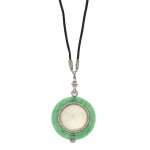 Art Deco Jade, Platinum and Diamond Pendant-Watch, Boucheron, with Platinum, Diamond and Black Cord Necklace