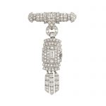 Art Deco Platinum and Diamond Lapel Watch