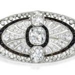 Art Deco Diamond and Onyx Brooch