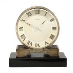 A RARE SILVER ART DECO DOUBLE DIALED PARTNER'S DESK TIMEPIECE, CARTIER, CIRCA 1925