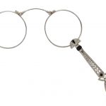 JANESICH ART DECO DIAMOND AND ONYX LORGNETTE