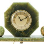 Green Brazilian Onyx Electric art deco clock