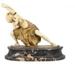 Art Deco Gilt-Bronze and Ivory Figure Titled Dance of Carthage