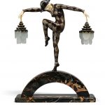 MARCEL-ANDRÉ BOURAINE (1886-1948) ‘HARLEQUIN’, A RARE ART DECO FIGURAL LAMP