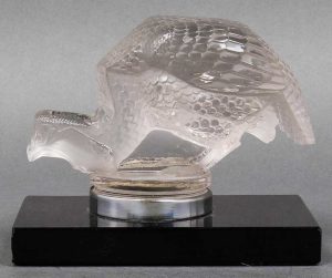 R. Lalique Clear Glass Pintade Hood Ornament