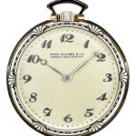 PATEK PHILIPPE, PLATINUM OPENFACE POCKET WATCH WITH BREGUET NUMERALS